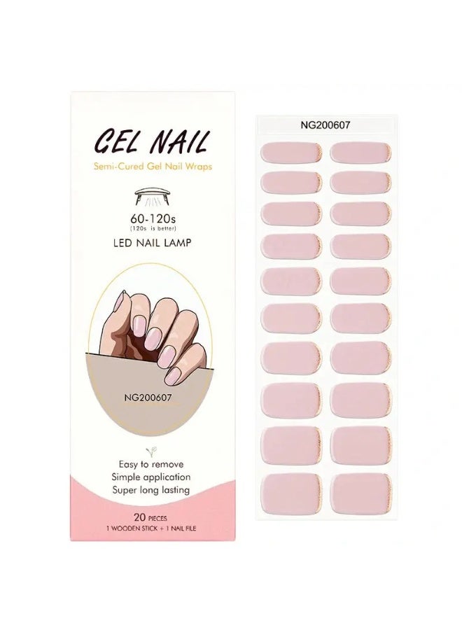 مجموعة كاملة من ملصقات جل الأظافر الممتازة مع معالجة بالأشعة فوق البنفسجية/LED | مجموعة عالية الجودة مع مبرد أظافر، ووسادات تنظيف، وأدوات خشبية، بجودة صالونات التجميل، سهلة الإزالة - Image 1